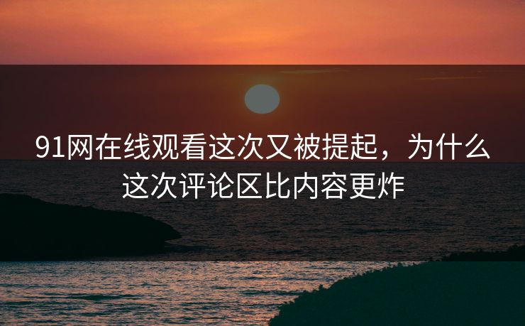 91网在线观看这次又被提起，为什么这次评论区比内容更炸