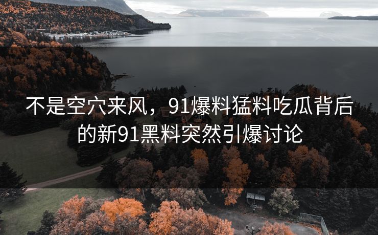 不是空穴来风，91爆料猛料吃瓜背后的新91黑料突然引爆讨论