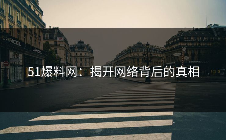 51爆料网：揭开网络背后的真相